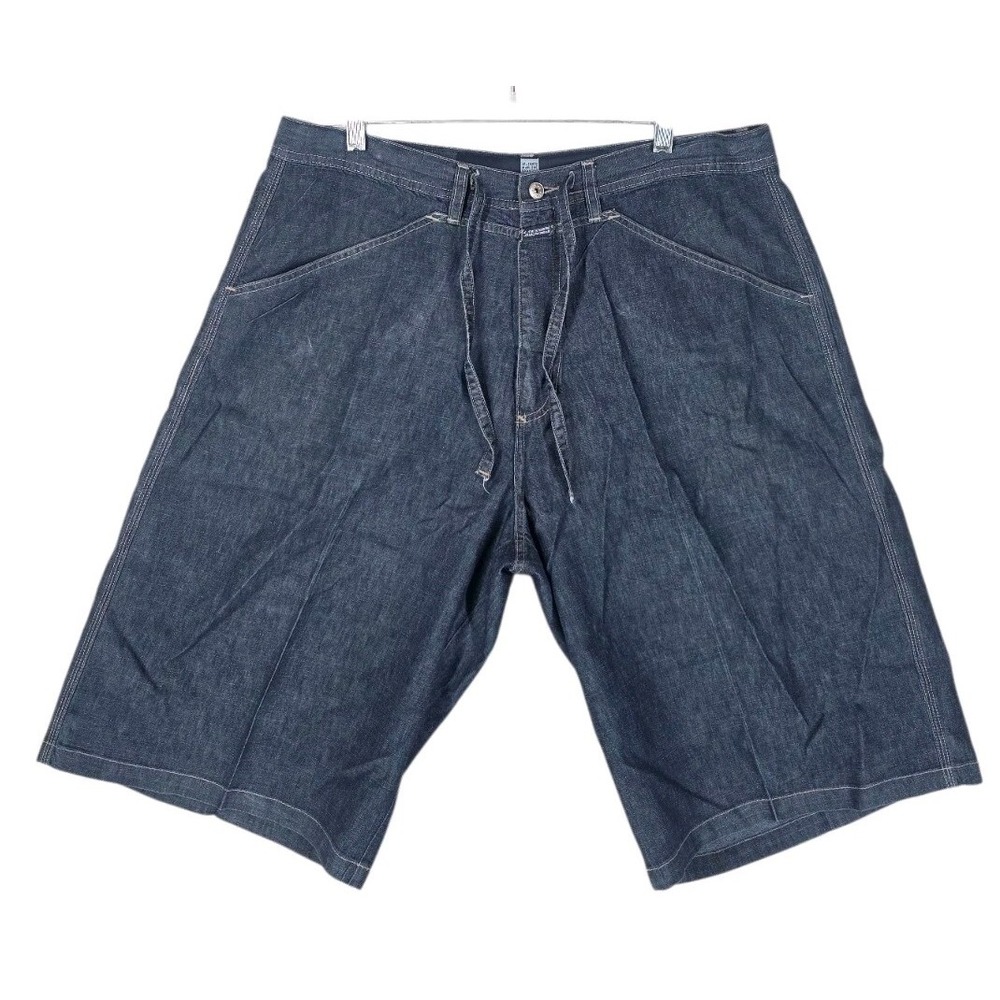 Girbaud Board 13" Shorts Baggy Wide Men 36 (35x24) Blue Drawstring Lightweight